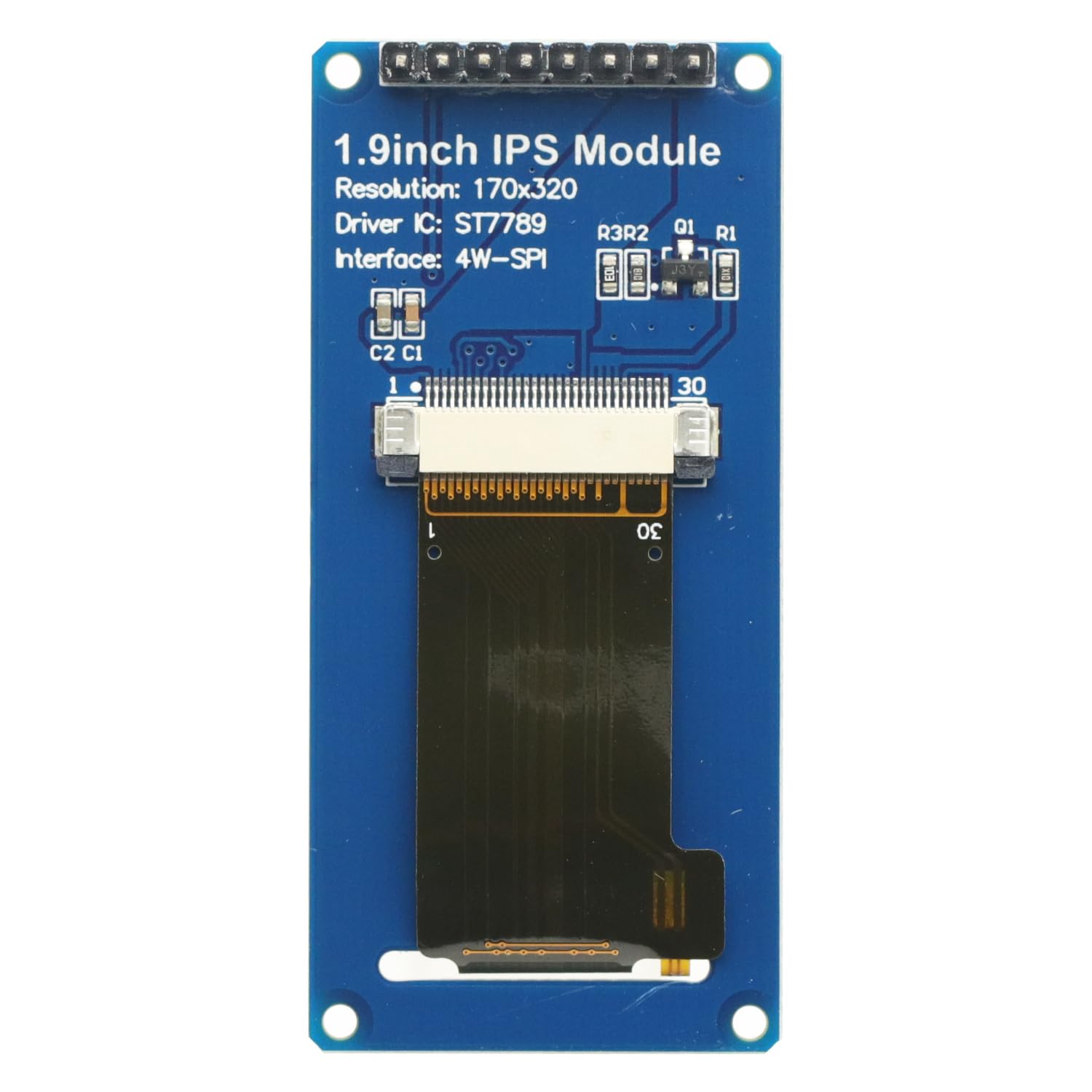 Pantalla LCD de 1.9 pulgadas para IPS de ángulo completo TFT pantalla LCD módulo de visualización a color SPI puerto serie de alta definición 170x320 ST7789 IC