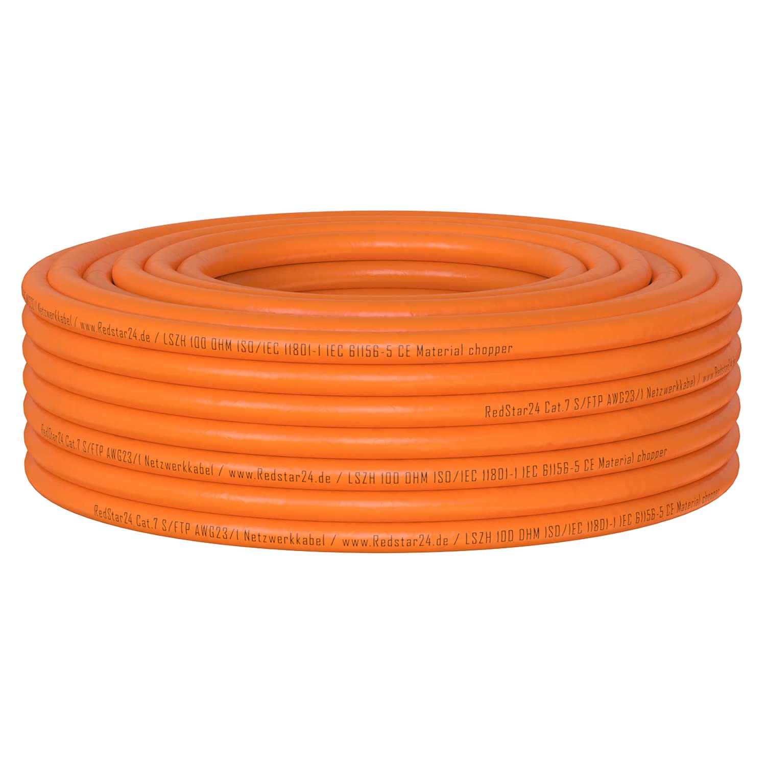 CAT 7 Verlegekabel 50m Netzwerkkabel Datenkabel LAN CAT7 Kabel Kupfer Installationskabel CAT.7 Gigabit S/FTP Halogenfrei PIMF POE 10Gbit Netzwerk Verkabelung Ethernet | 50m Redstar24