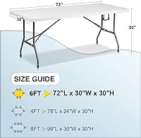 Vista 5 de ABCCANOPY Mantel rectangular de 6 pies para mesas rectangulares, de poliéster, lavable, para banquetes, bufé, fiestas, vacaciones, cenas, bodas
