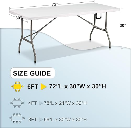 Miniatura 11 de ABCCANOPY - Funda elástica para mesa (6 pies) Mantel de poliéster de más de 30 colores, ajustado, de licra, elástico, con parte trasera abierta.