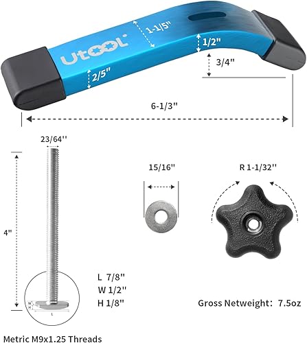 Miniatura 2 de UTOOL Paquete de 4 abrazaderas de sujeción en T, 6-13 pulgadas de largo x 1-15 pulgadas de ancho, abrazaderas anodizadas resistentes para