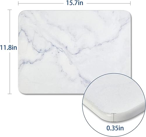 Miniatura 4 de Tapete de secado de platos de piedra para encimera de cocina, ultra absorbente, antideslizante, resistente al calor, tapete de drenaje de platos de