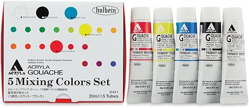 Holbein – Juego de pintura gouache acryla 5 Colores 20 ml Mezcla Color