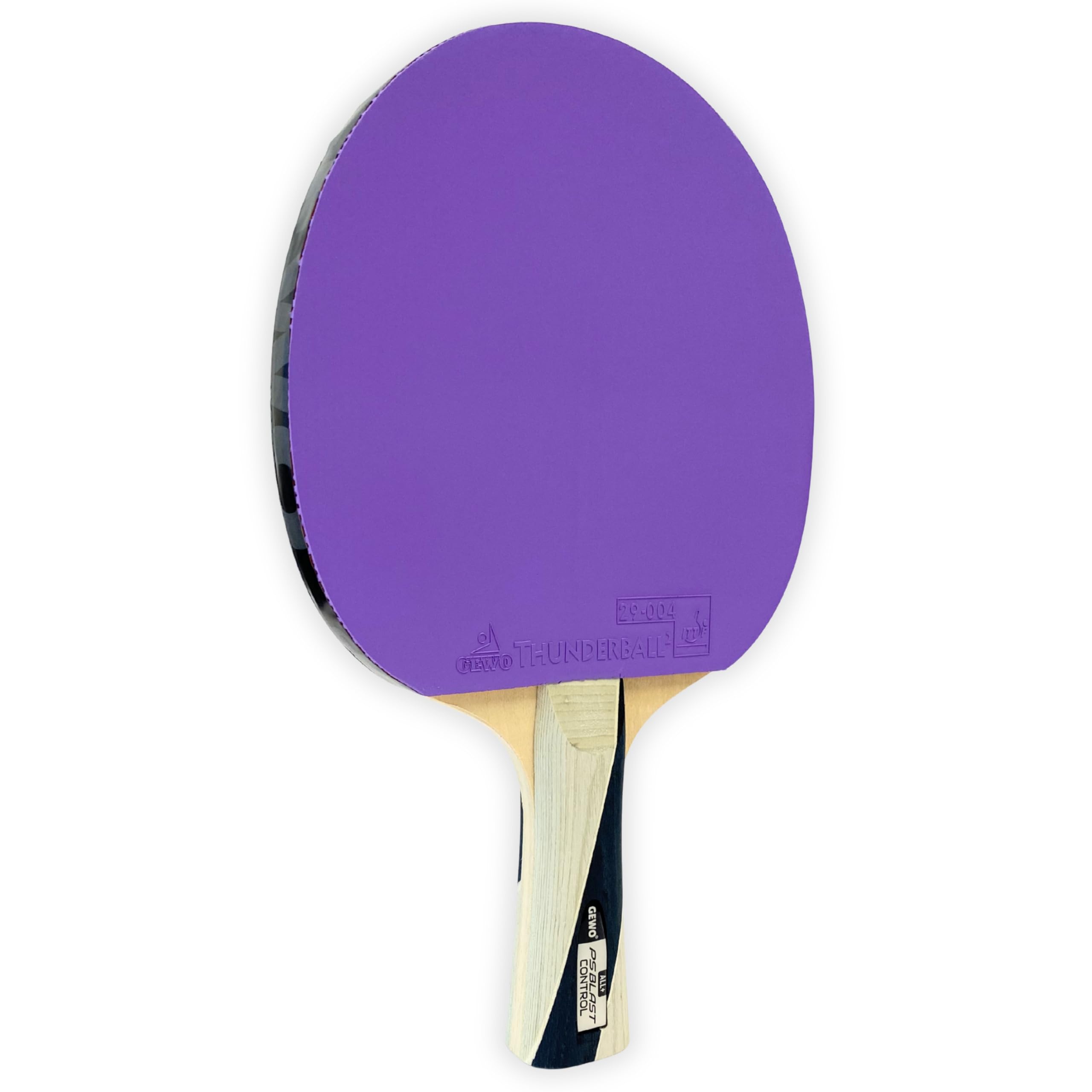 GEWO PS Blast Control - Raqueta de Ping Pong de Mesa Profesional aprobada por la ITTF con Revestimiento Thunderball 2 controlado y Altas propiedades de rotación, cóncava, Esponja de 1,8 mm