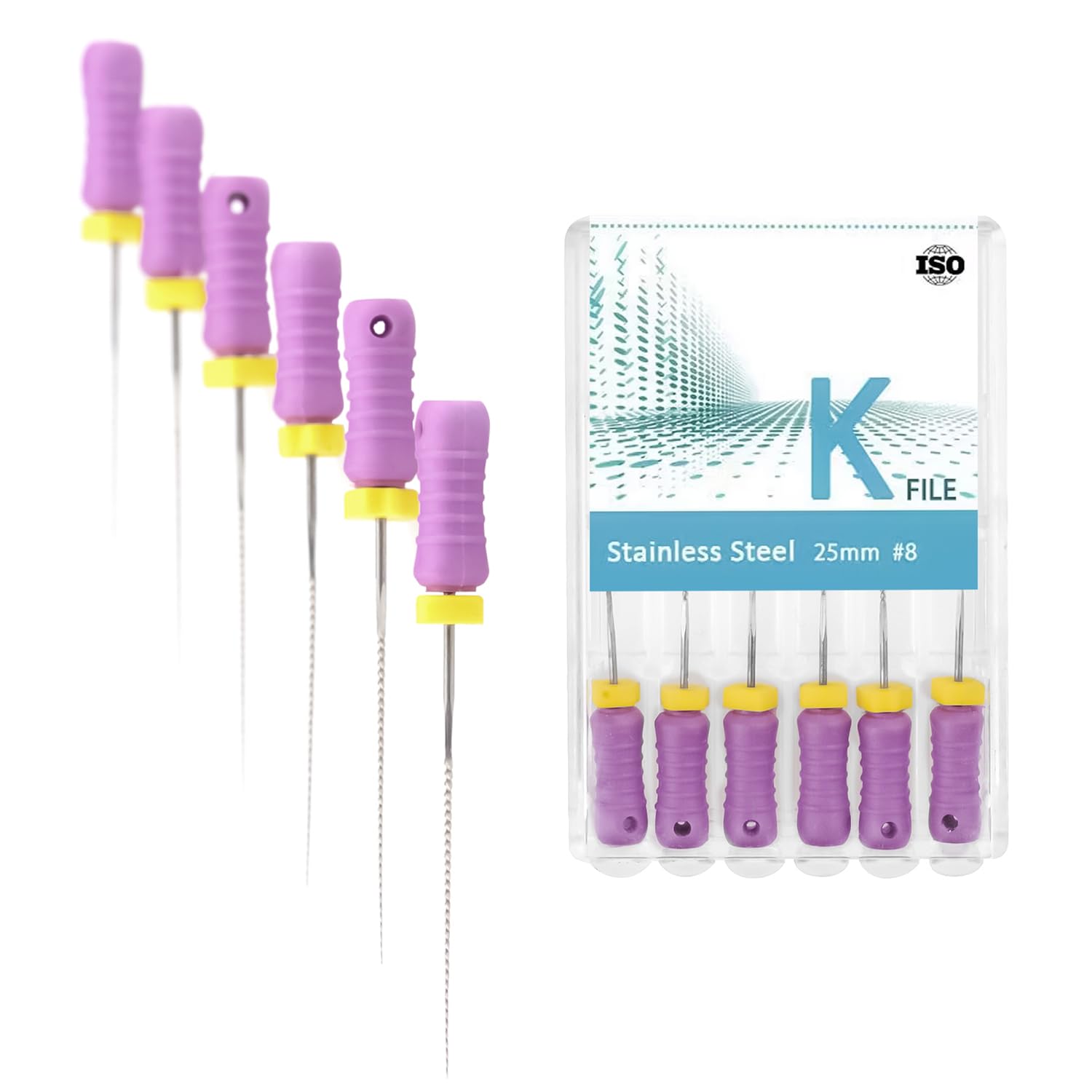 XUX 6Pcs/Pack Endo Hand Use K-File Stainless Steel Endodontic