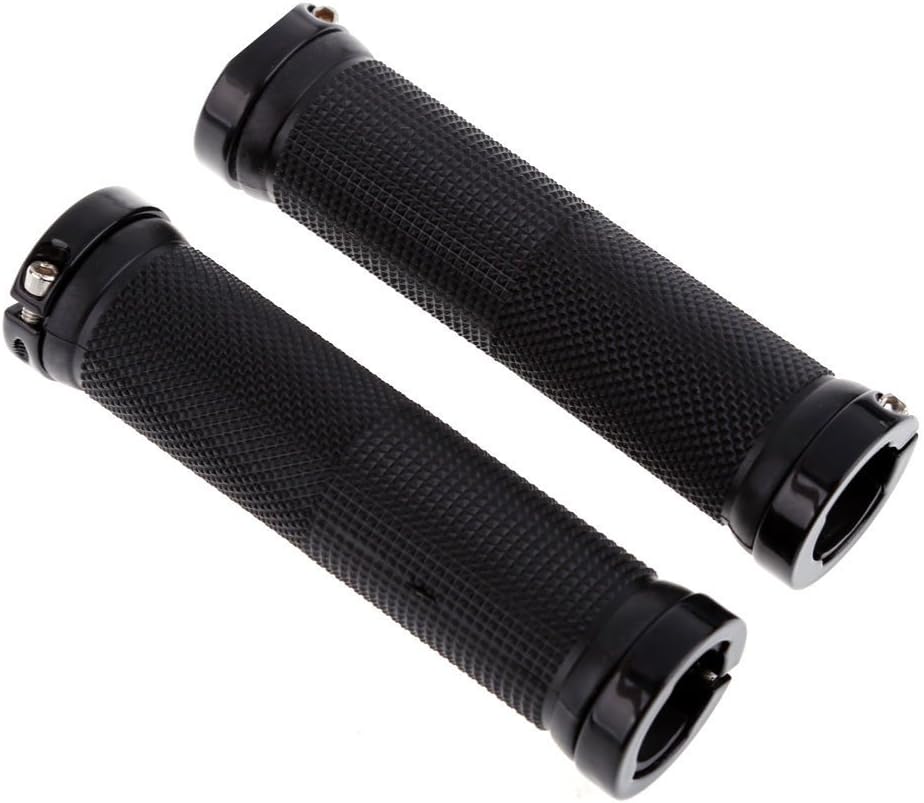 PX Home Bike Handlebar Grips, Double Lock-on Bicycle Grip Handle Bar End Holding Locking Grips, for MTB, BMX, Mountain, Downhill, Folding Bike-1 pair