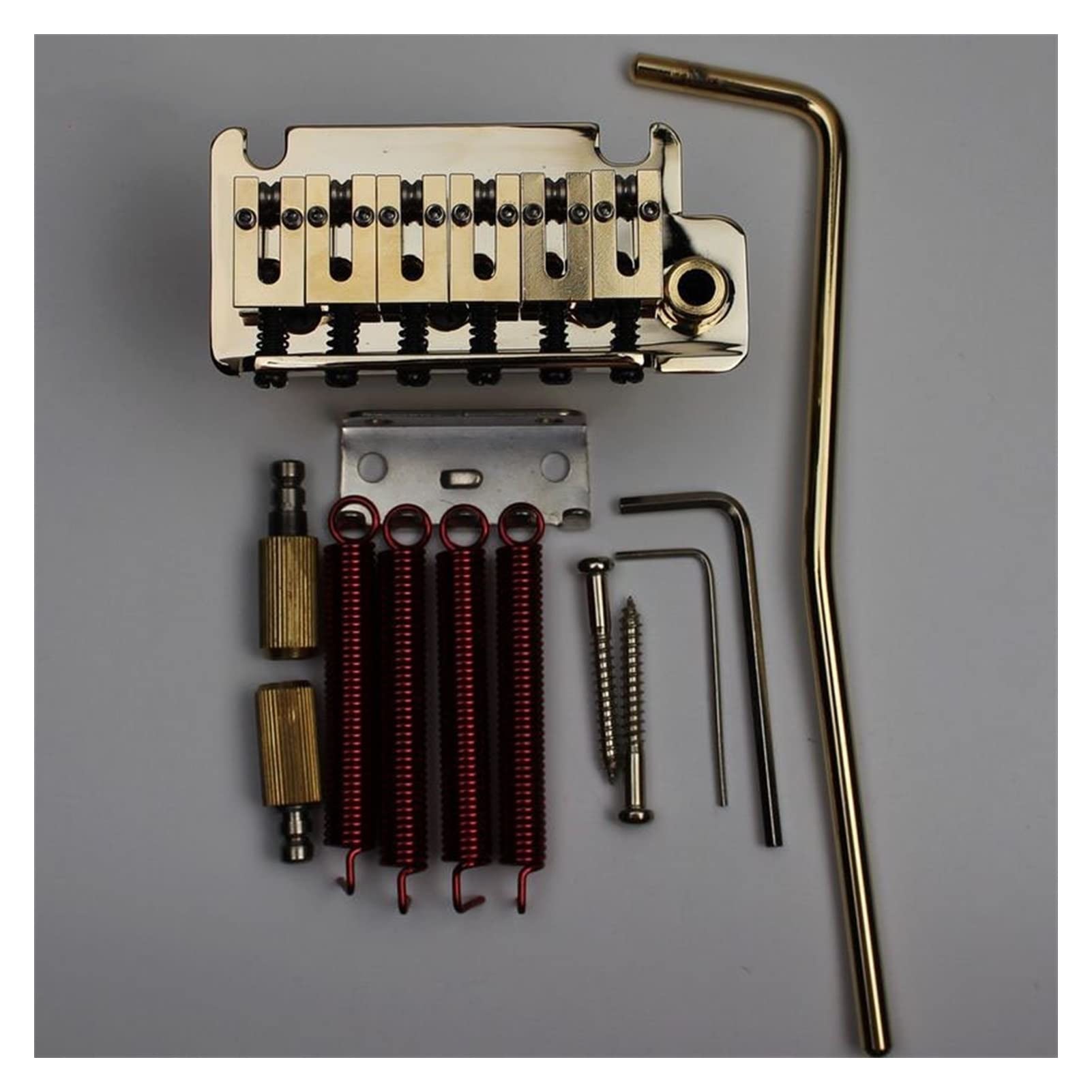 Parti di ricambio chitarra 1 Set Guitar Electric Tremolo Bridge Tremolo System Brass Sella E Ottone Base BASSA GOLD