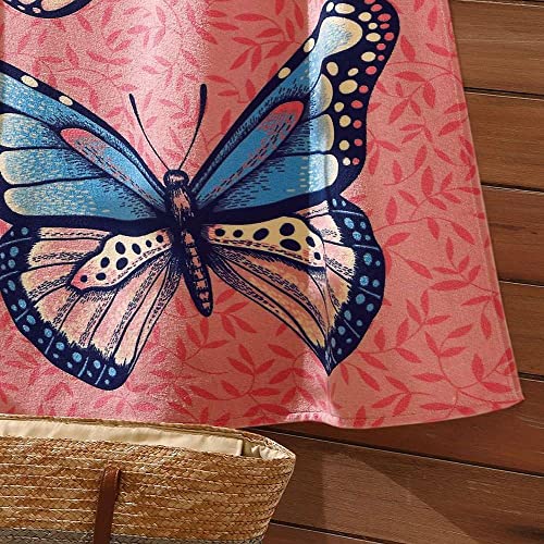 Toalha De Banho E Praia Tropical Aveludada 0,76x1,52m Dohler', Azul