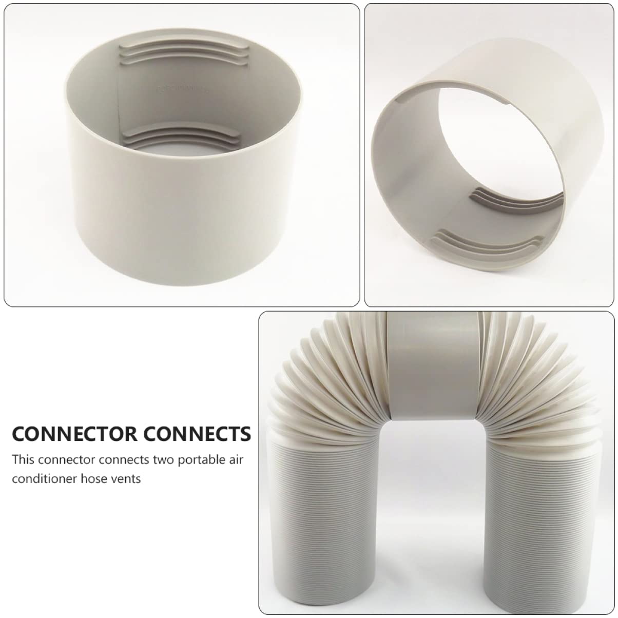 2 Connettori per Tubo di Scarico del Condizionatore Accoppiatore per Tubo Flessibile Ca Estensione da 130 Mm Facile da Installare Materiale Abs a Prova di Perdite.