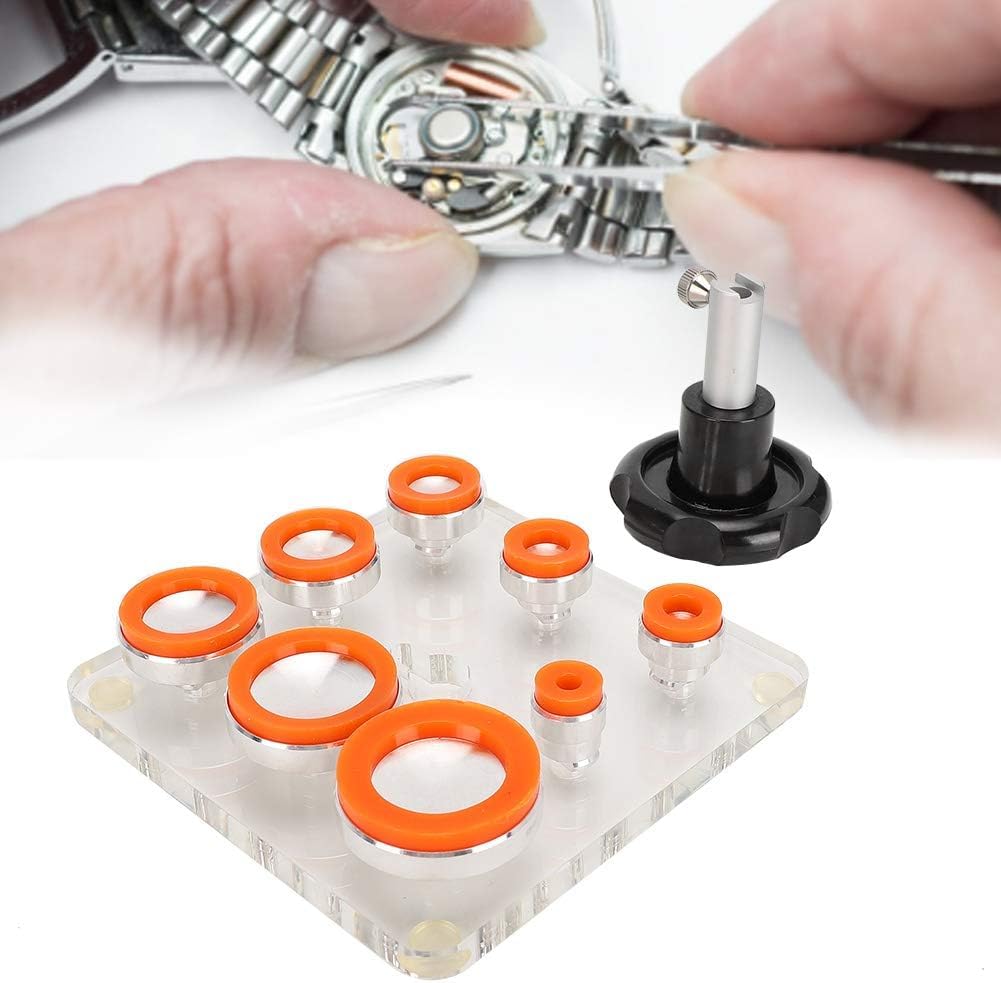 Kit de Herramientas para Abrir Cajas traseras de Relojes con 8 Troqueles, Mango Antideslizante para reparación de Relojes con Tornillos