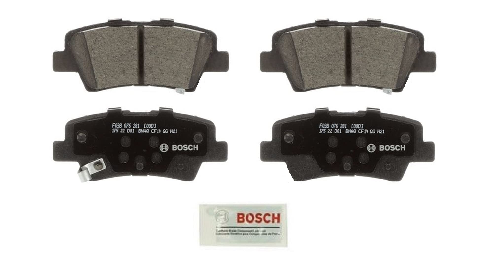 BOSCH BC1813 QuietCast Premium Ceramic Disc Brake Pad Set - Compatible with Select Hyundai Accent, Elantra, Elantra GT, Ioniq, Sonata, Veloster, Venue