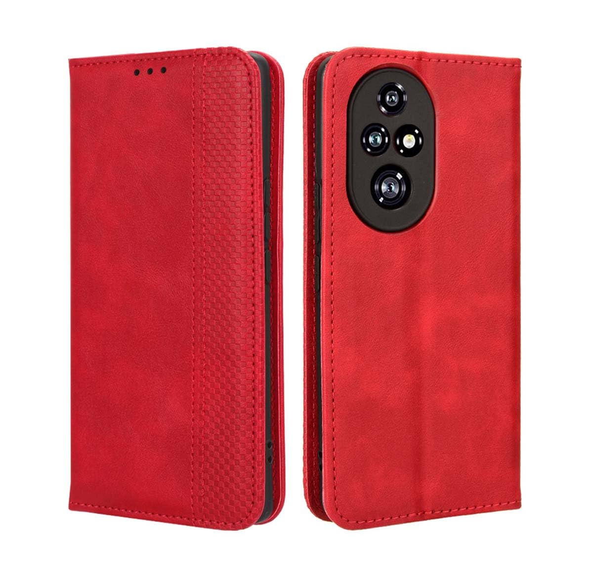 TAUYN Cover Custodia Folio in Pelle per OPPO A5 Pro 5G/4G, Premium PU/TPU Pelle Flip Antiurto Wallet Case, con Supporto & Porta Carta. Rosso