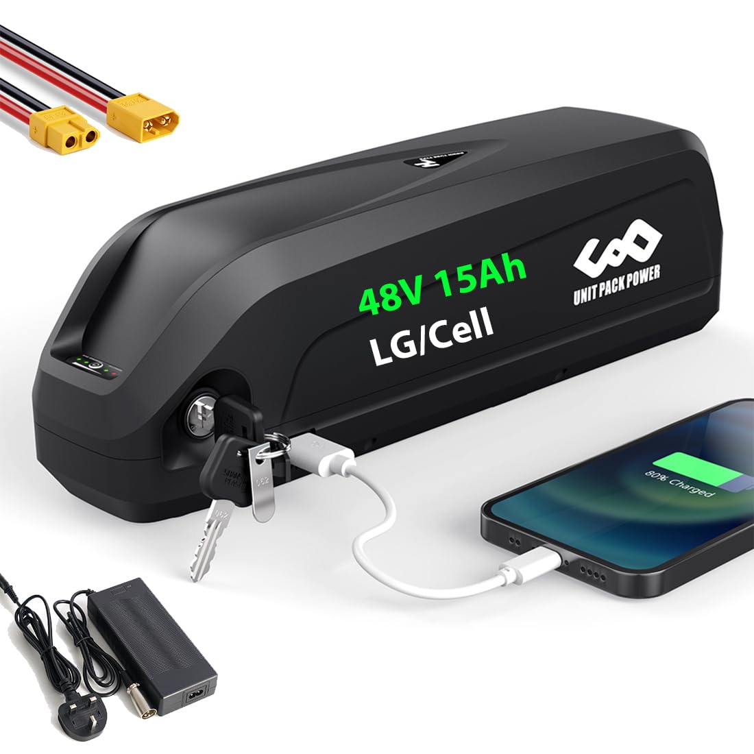 (LG5000mah cells) Ebike Battery 48V 15Ah for 250W 500W 750W 1000W 1500W Motor -Lithium Battery for Mountain Bike Front Wheel Rear Wheel Mid Drive