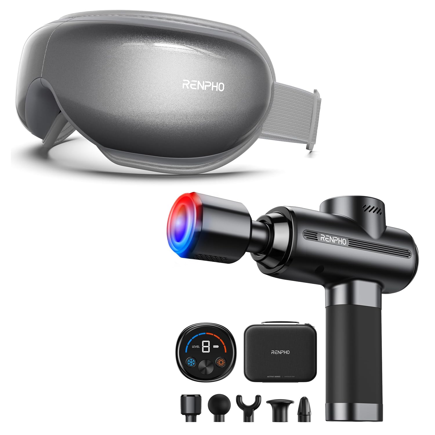 RENPHO Active Thermacool 2 Massage Gun with Heat and Cold Eye Massager with Heat
