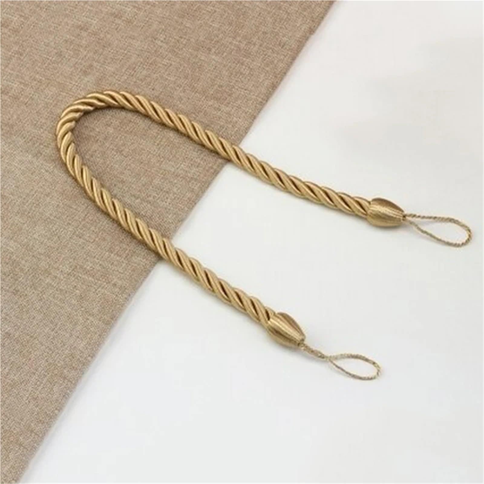 Lot de 10 embrasses de rideaux tissées à la main - Avec boucle - Accessoires décoratifs pour la maison - Bleu marine