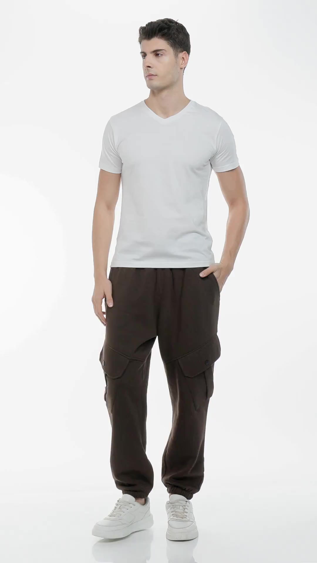 Buy Bewakoof Men's Solid Super Loose Fit Cotton Blend Cargo