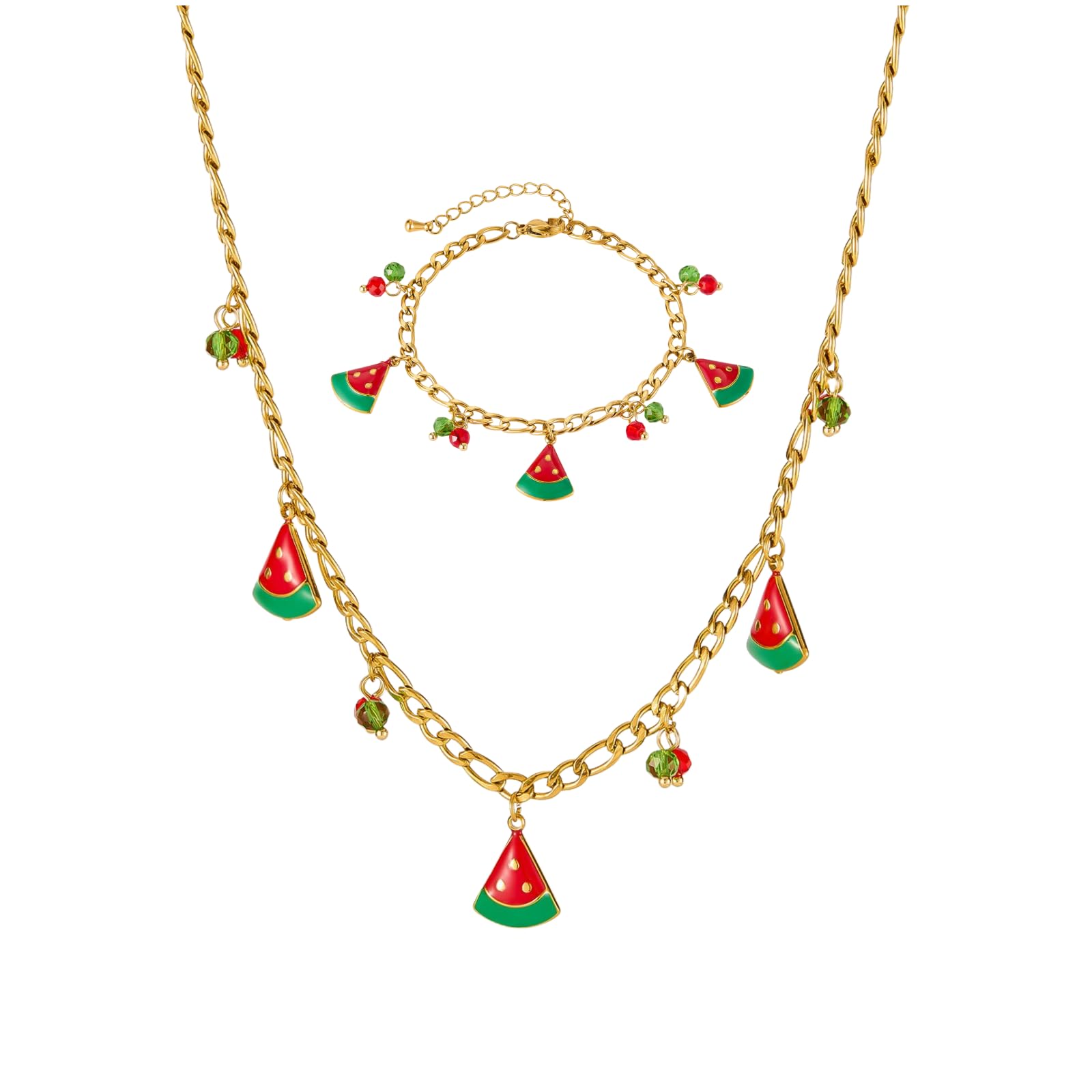 Pulseras de sandía de acero inoxidable joya de frutas mujer 8