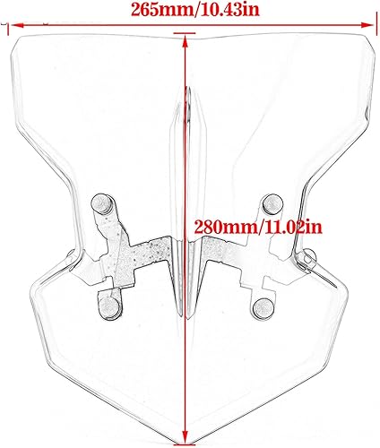 Miniatura 3 de Motorcycle Windshield Compatible with MT03 MT25 2020-2021 Windshield Motorcycle Windscreen Visor Viser Wind Deflector with Bracket MT 0325 MT03