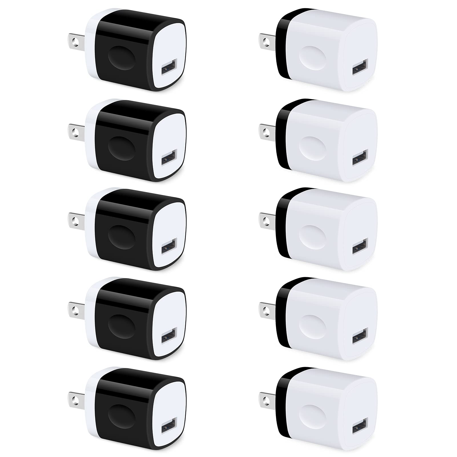 USB Charger Block 10 Pack, UorMe 1A 5V Single Port Power Adapter Charging Phone Cube Box Brick Plug Pack Compatible with iPhone 14 13 12 SE 11 X 8,