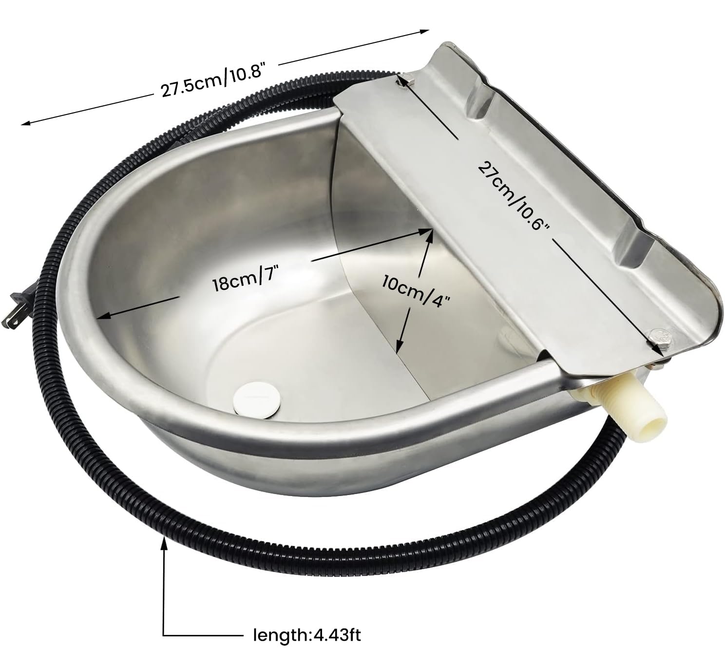 S304 Water Trough Bowl Automatic Drinking For Horses Sheep Cattle With Stainless Steel Float