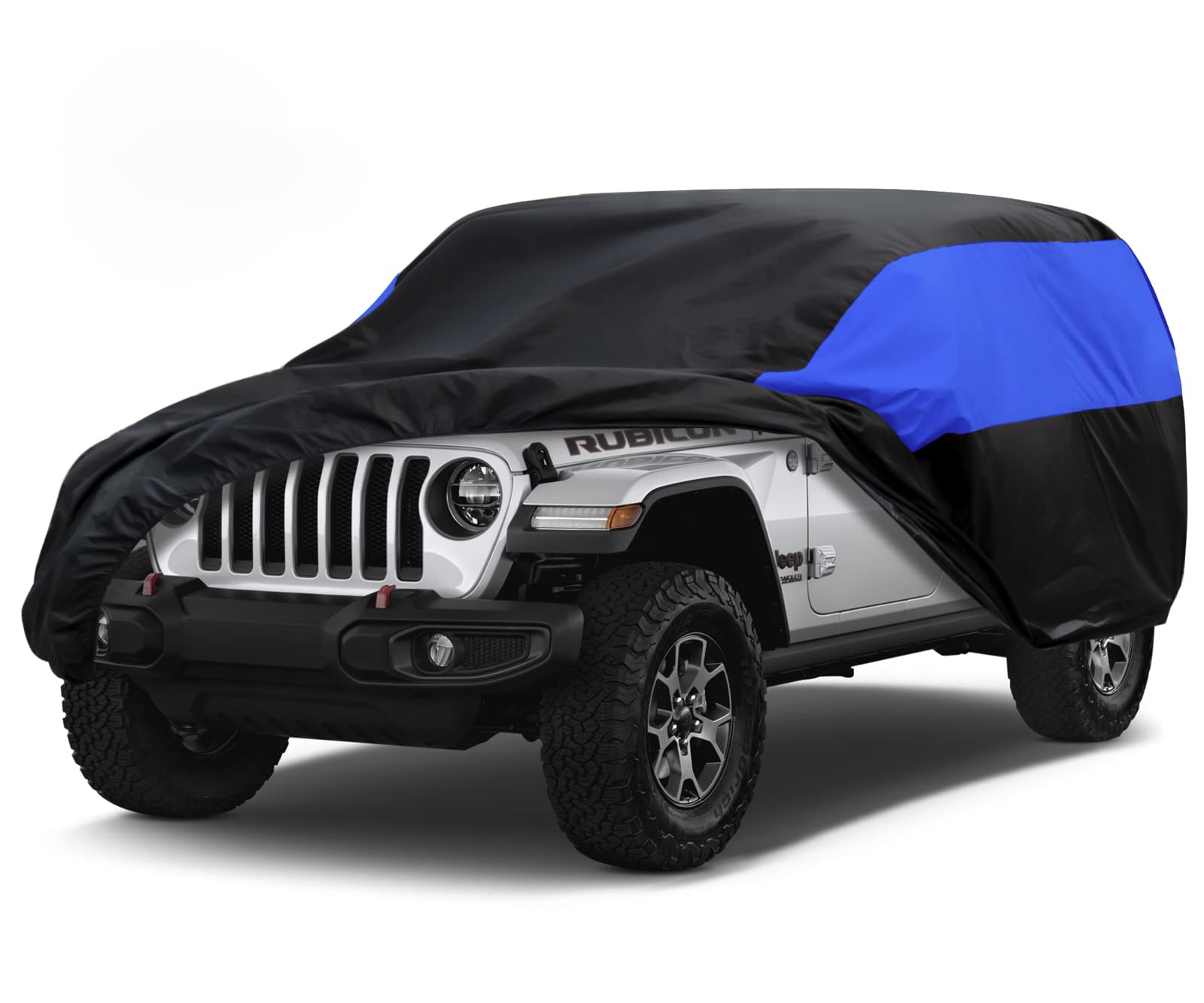 Wrangler Car Cover Waterproof All Weather, Full Exterior Cover Outdoor Snow Sun Uv Protection Compatible for Wrangler 2 Door YJ, TJ, JK, JL