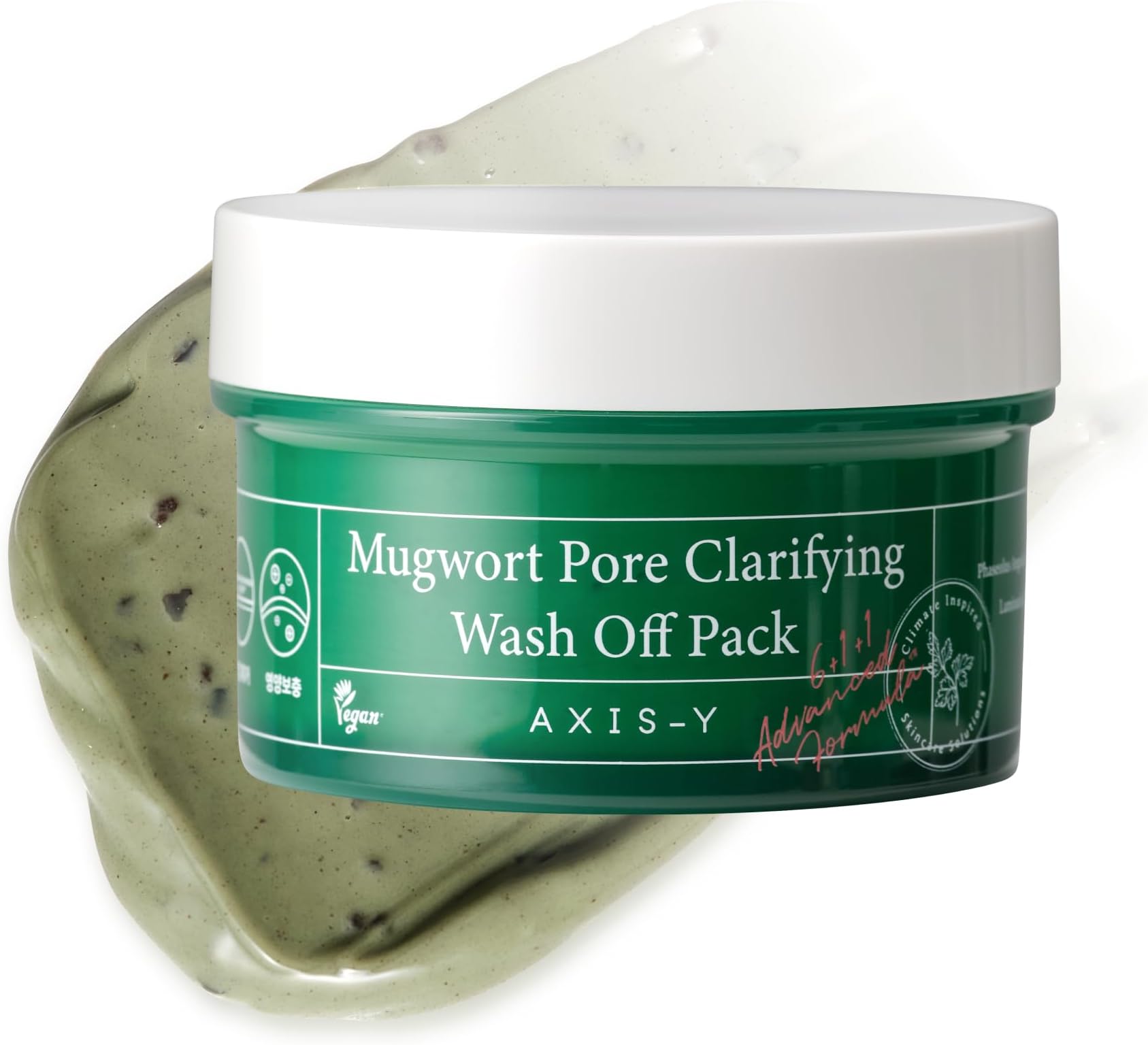 AXIS-Y Mugwort Pore Clarifying Wash Off Pack - Face Exfoliator Targets Clogged Pores, Whitehead & Blackhead Remover - Vegan Korean Skin Care Glass Skin Clay Mask - 100 ml