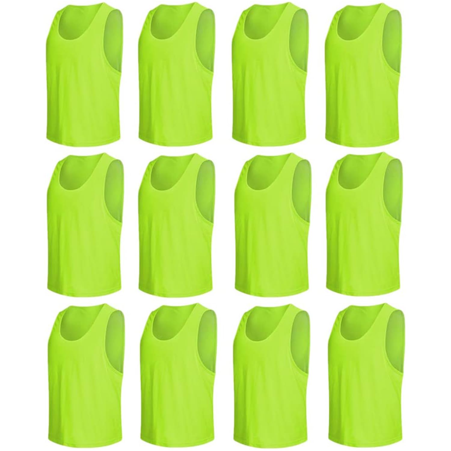 Senston 12 X Sport pinnies Adulti Rissa di Formazione Gilet Calcio Pettorali Nero e 3 Dimensioni