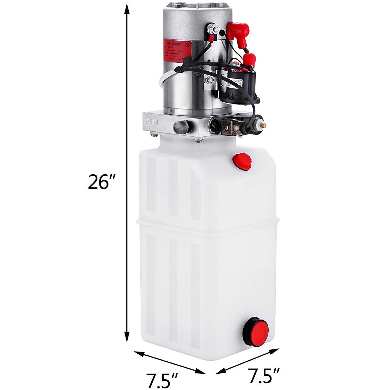 VEVOR Bomba Hidráulica con Simple Efecto 8L para Remolque de Coches Depósito de Plástico Bomba Hidráulica Remolque Tanque 12V Bomba Hidráulica con Efecto Simple para Remolque Volquete