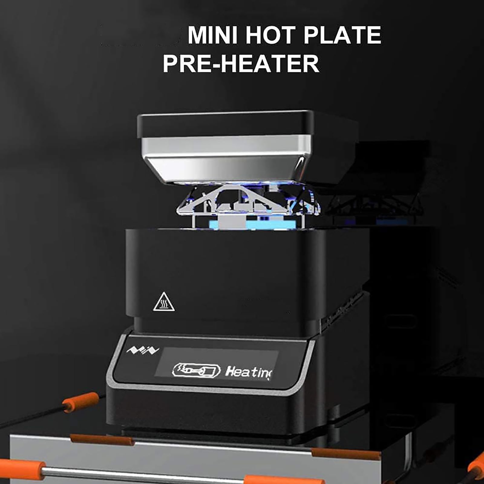 Placa caliente de soldadura digital, mini estación de precalentador de placa caliente con controlador extraíble, área de calefacción de 30 x 30 mm y constante inteligente de 100-300 °C, calentamiento