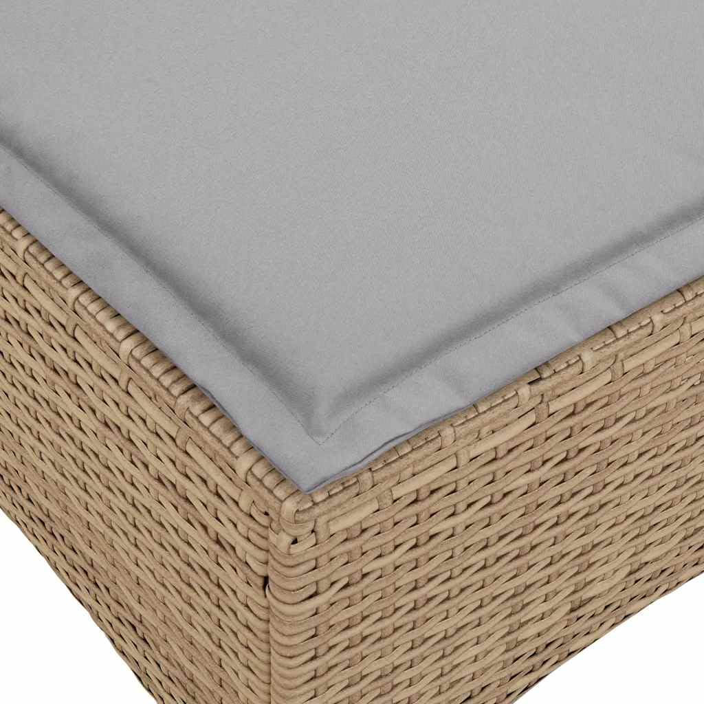 Taboret ogrodowy z poduszką 2 szt. beżowy 55 x 55 x 36 cm