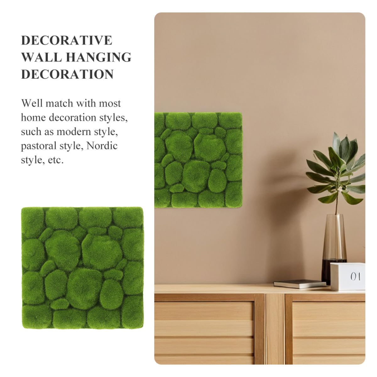 3 Stück Teiliges Künstliches Moos dekor Realistische Moos schaumstoffplatten Natürliche Wandgestaltung für DIY Wandkunst Hochzeit Büro und Wohnraumdekoration