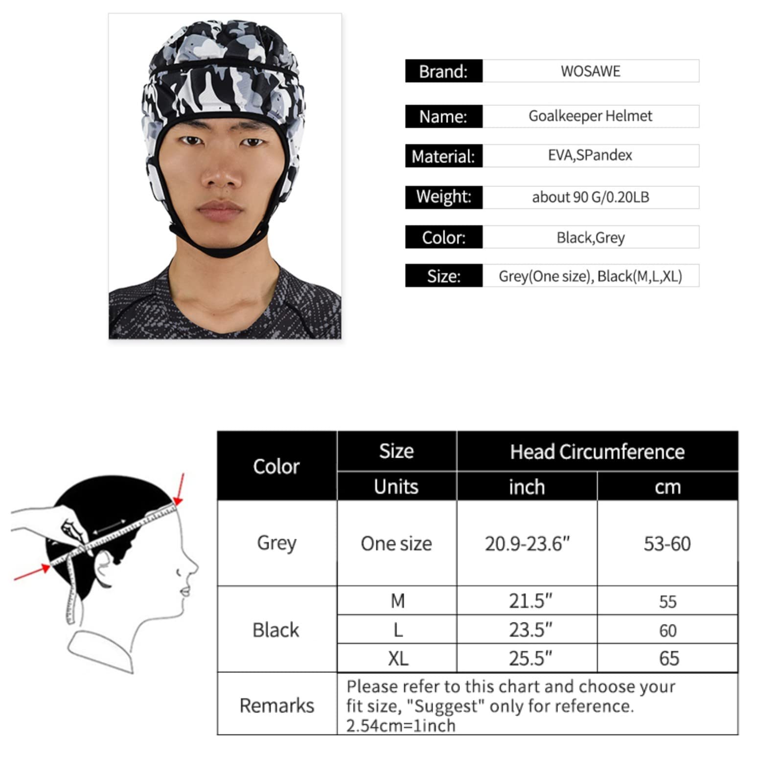 Aosijia Soft Shell Protective Headgear Adjustable Rugby Headguards Padding Padded Helmet For Soccer Goalie Football Youth Kids