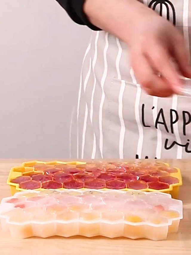 Bandejas para cubitos de hielo con tapa - silicona multicolor miniatura 6