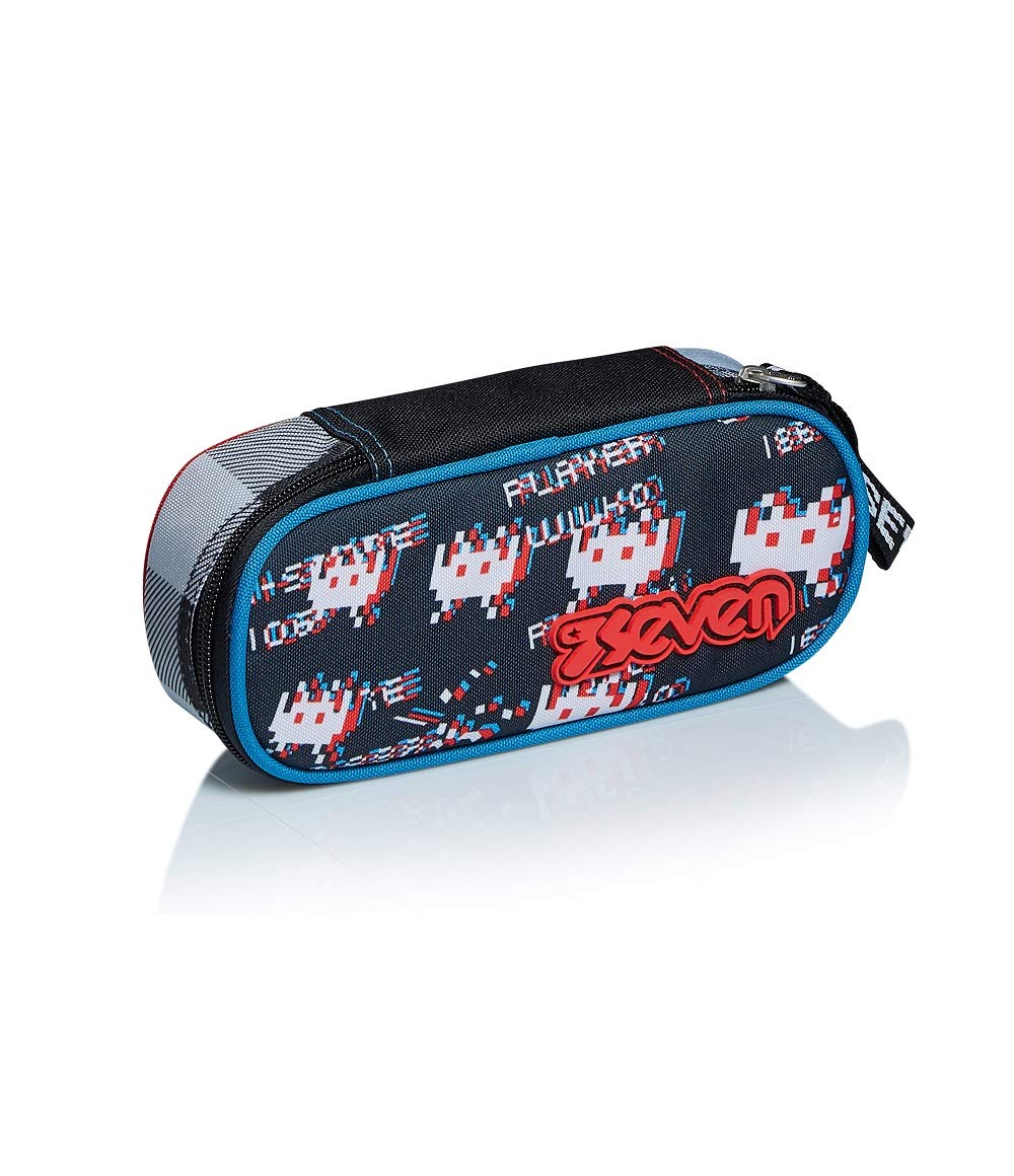 Seven Pencil case - Pen bag, multicolor, Box for Stationery, Pen Pouch for Teen Girls and Boys, Perfect for School Supplies, tartan, SPACE CHECK