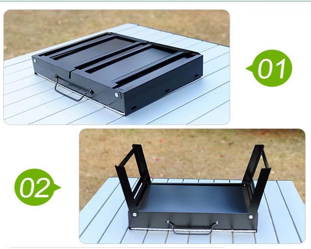 Charcoal Grill Barbecue Portable Grill, Stainless Steel Folding BBQ Grill Tabletop Outdoor Camping Picnic Burner