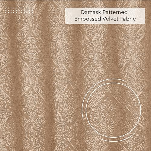 Image of Encasa XO Embossed Velvet Fabric Material by Meter Beige | Sofa Cloth Material | Unstitched Fabric for Making Cushion Cover, Sofa Cover | 175 GSM | 5 Meters, 500x150 cm