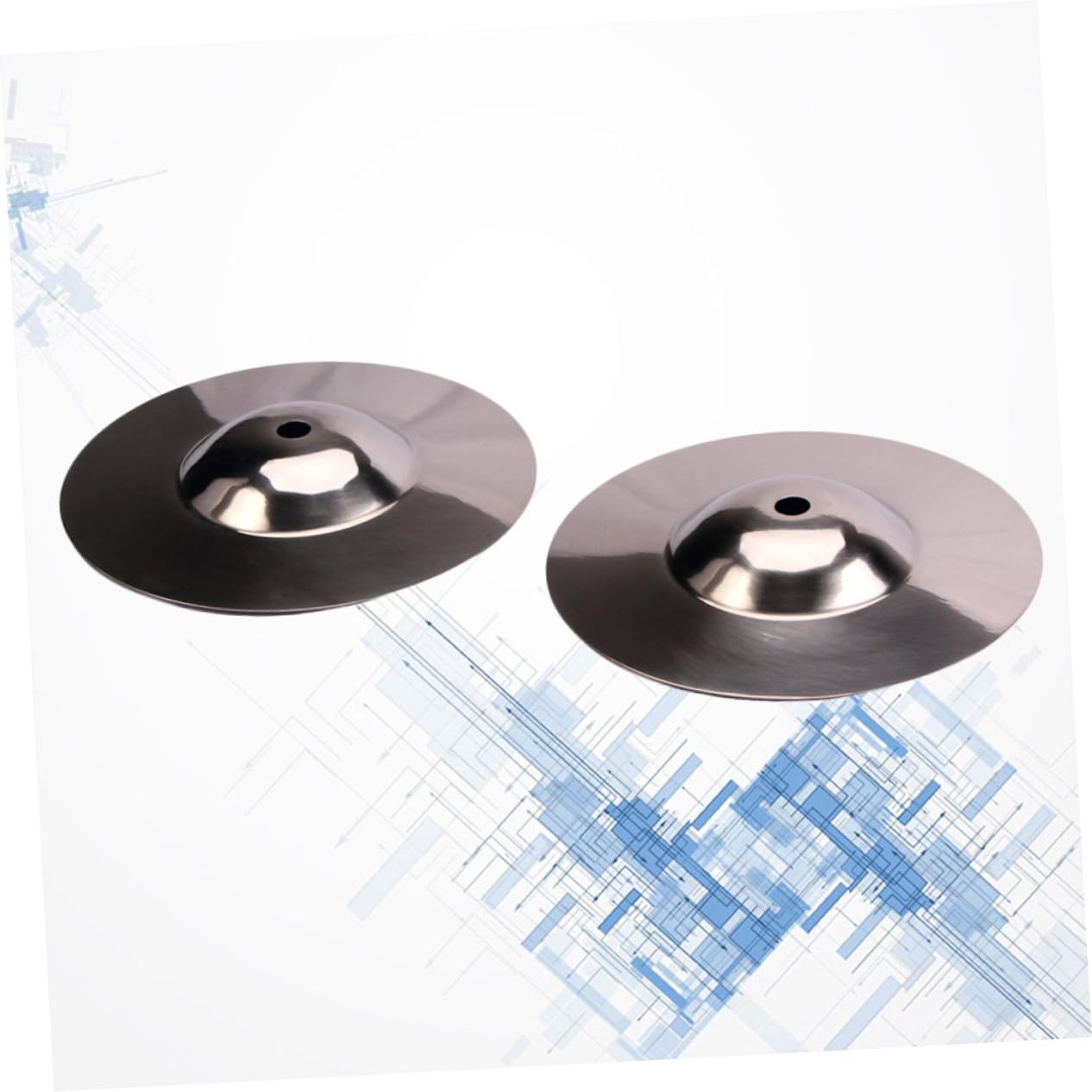 Garneck Beginner Crash Cymbal Set Silver Symbol Instrument Musical Instrument Accessories 2pcs Metal Cymbal Not Easy to Deformation
