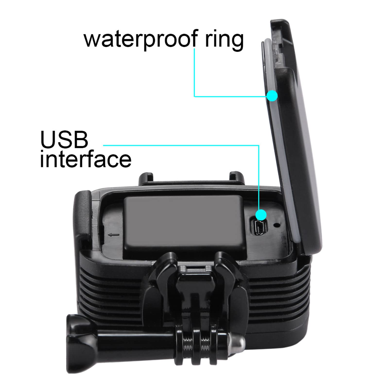FatCow 40M Depth IPX8 Underwater Video Fill Light for OSMO Action 10/9/8/7/6/5/4/3 XiaoYi Camera Black