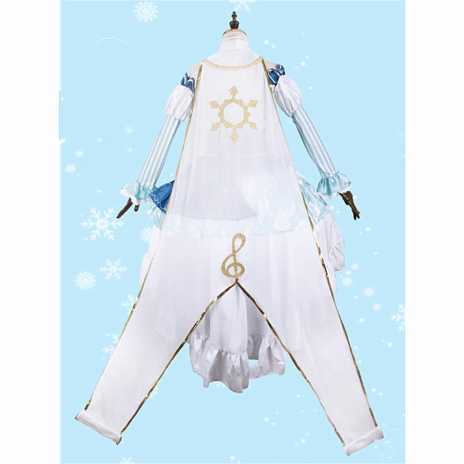 Anime Hatsune Miku Cosplay Kostüm, Spitze Prinzessin Kleid verwendet für Frauen Halloween Weihnachten Karneval Mottoparty Cosplay Schnee Miku komplettes Set Gr. X-Large, weiß