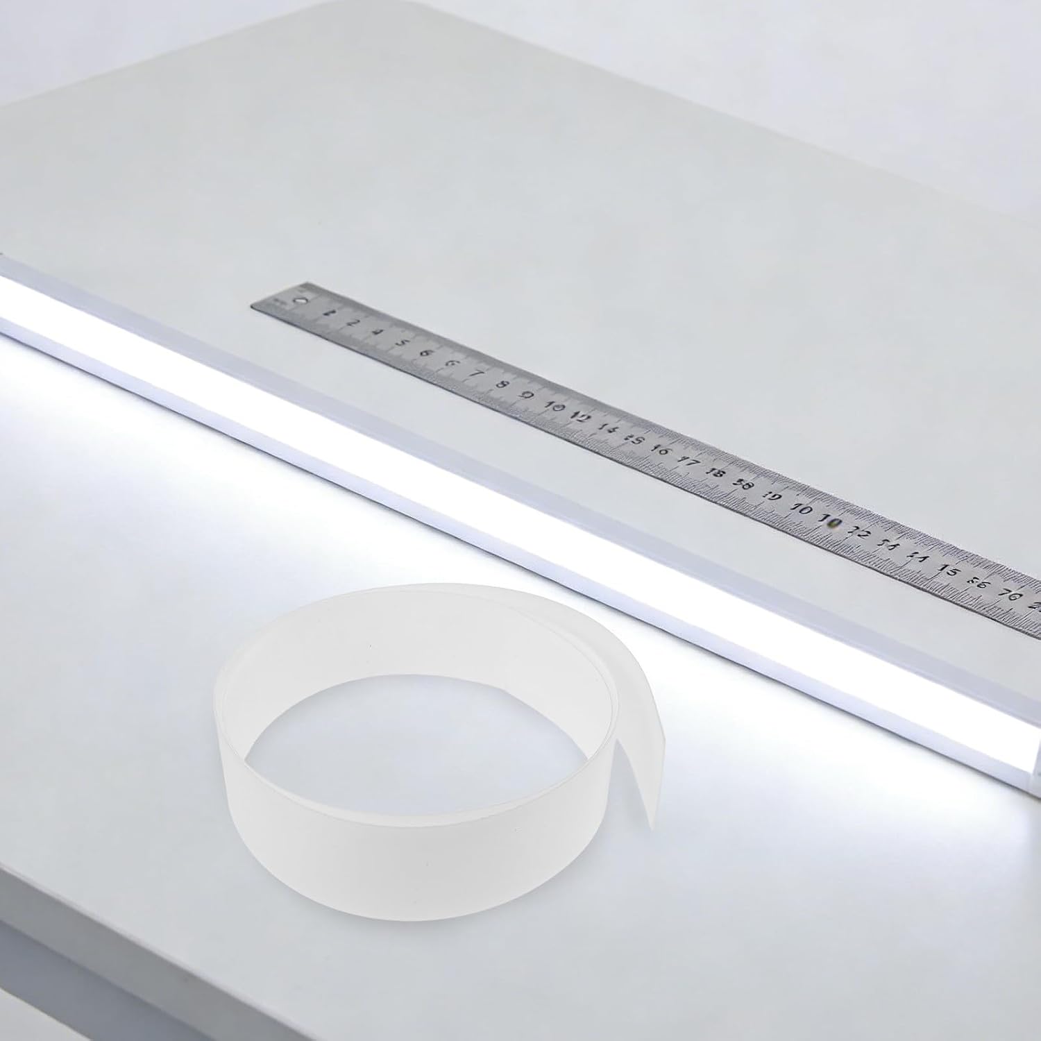 Flexible White Plastic Diffusion Sheet for LED Strip Lights 48x2 Inch with 0.8mm Thickness, Versatile Ambiance Control Panel for Custom Installations and Office Lighting Upgrades