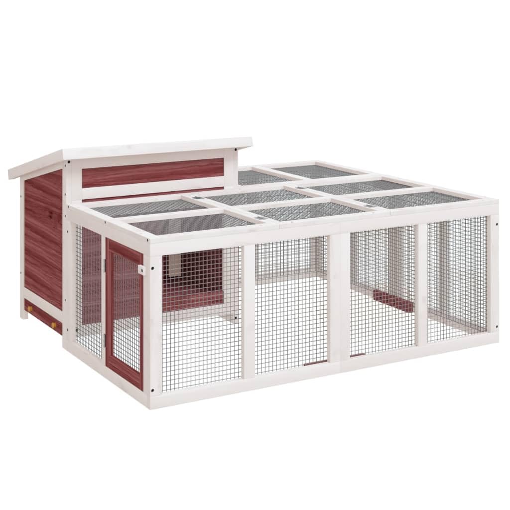 Conejera de Madera Maciza de Pino Moca 144x123x67,5 cm, Xichuzi Jaula Cobaya, Jaulas para Conejos, Jaula Hamster, Casa Conejo, Casita Conejo, Conejo