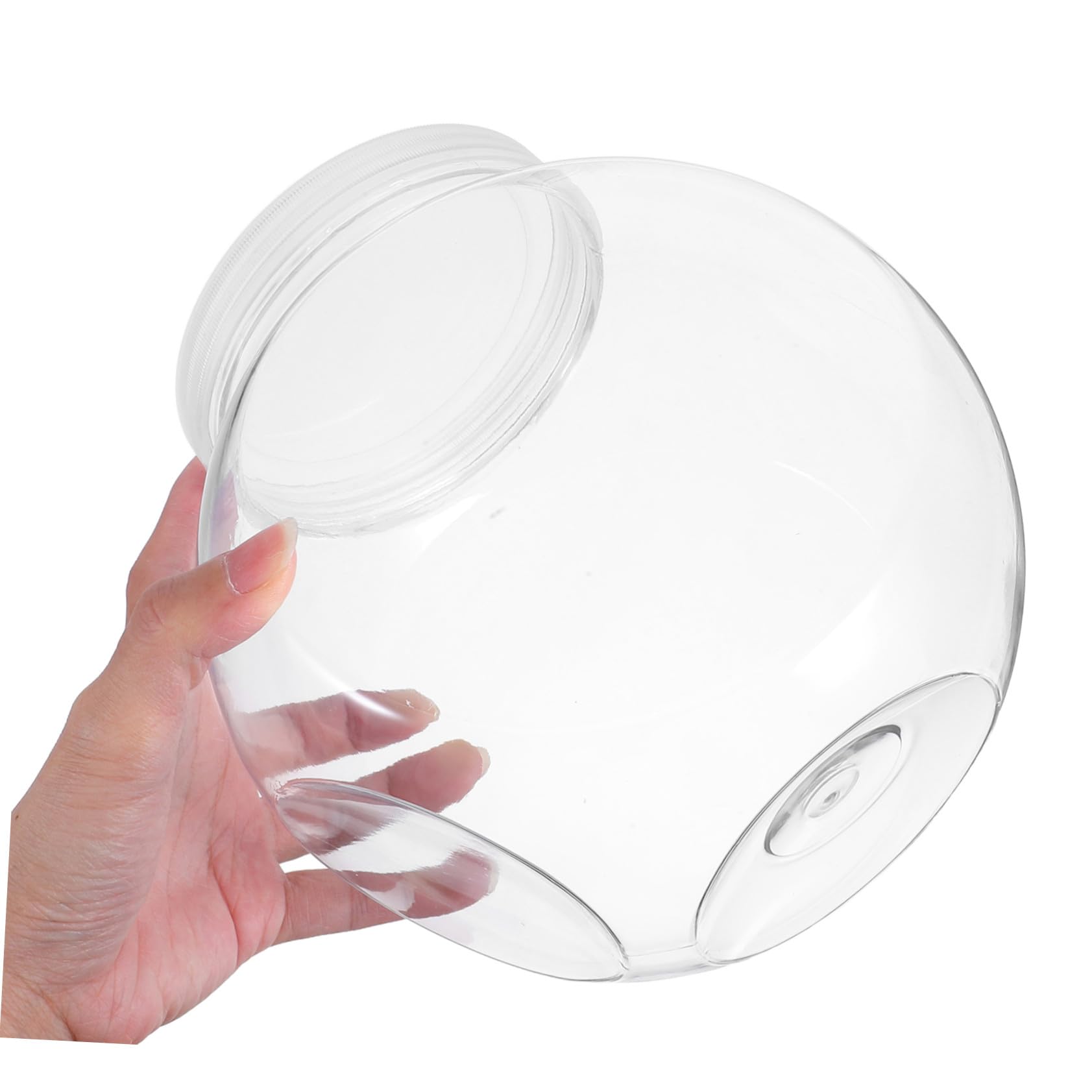 LABRIMP 4 Pezzi Barattoli Rotondi in Plastica Trasparente con Ermetico per Dolci Snack Cibo per Animali e Detersivi Contenitori Leggeri e Facili da Pulire per Cucina e Viaggio