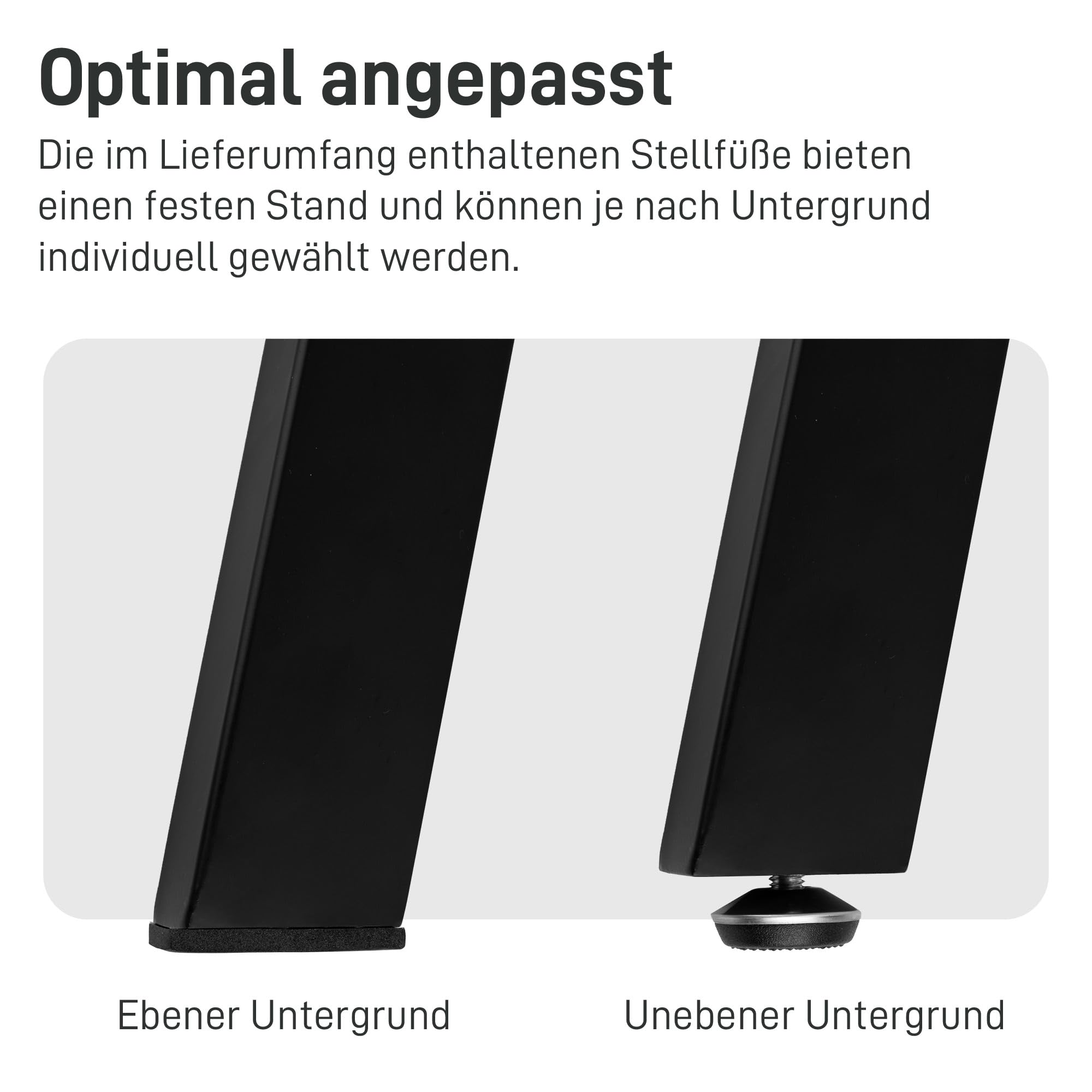Natural Goods Berlin 4er Set Y Legs Tischbeine (Schwarz, 72 cm) - Möbelfüße aus Metall in Y-Form für Dein nächstes DIY-Projekt - Schwerlast Tischgestell für Schreibtische & Esstische