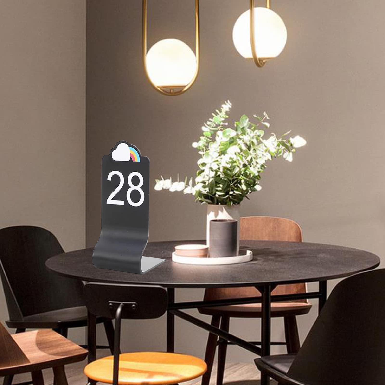 MYUYEE 1-25/50 Double-Side Stackable Table Number For Cafes, Bars, Weddings, Tabletop Number Sign Upstanding, Smooth Edges, Acrylic Table Cards For Restaurants