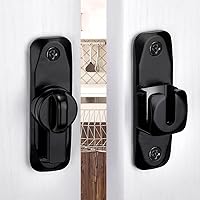 Vista 5 de Paquete de 4 Pestillos para Puerta de Granero, Cerradura de Puerta de 90/180 Grados en Negro, Pestillo de Puerta de Ángulo Recto de Aleación