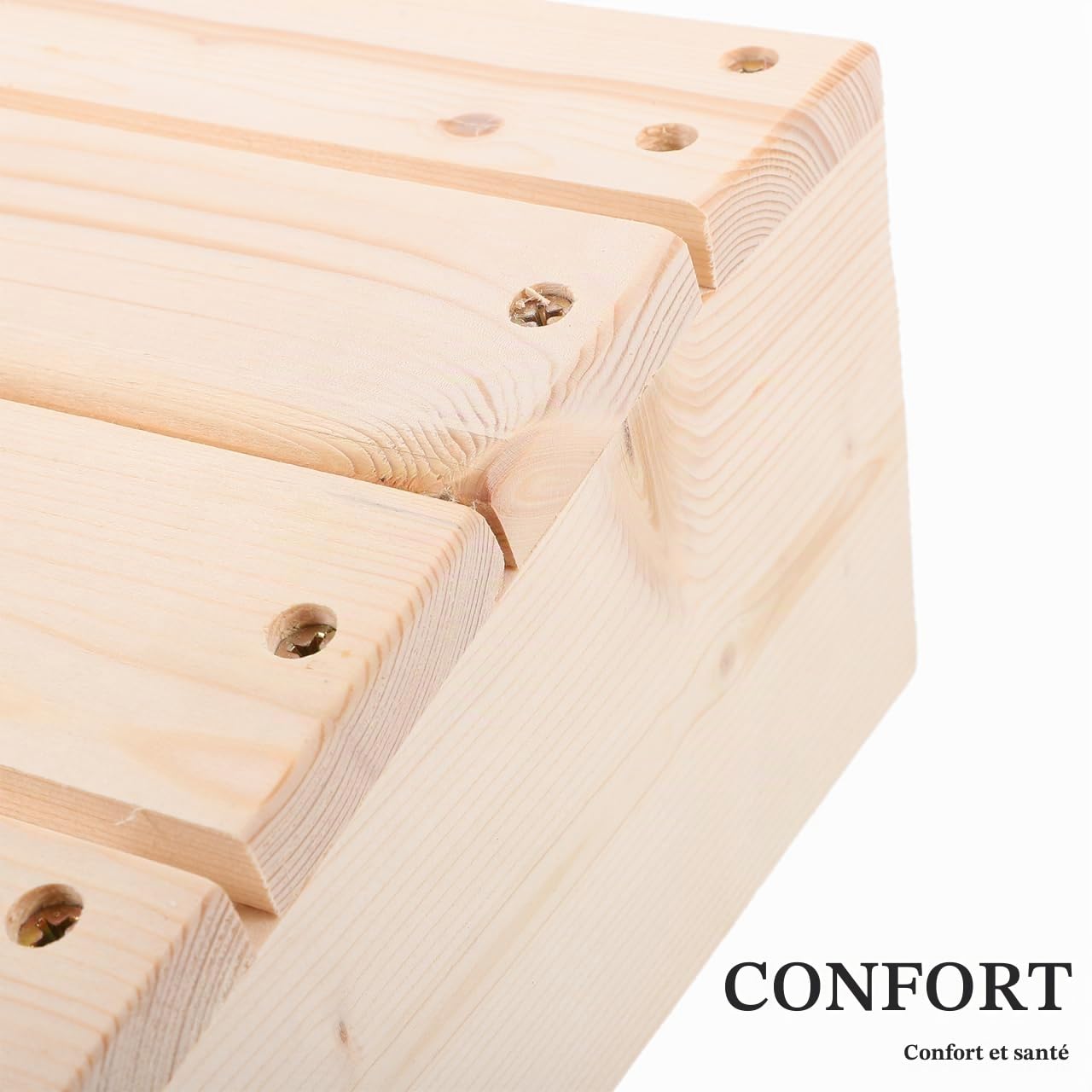 Angoily Repose-Pieds Bois Massif Incliné 30X21X11 Cm Confort Ergonomique Support Jambe pour Bureau Maison Salle De Bain
