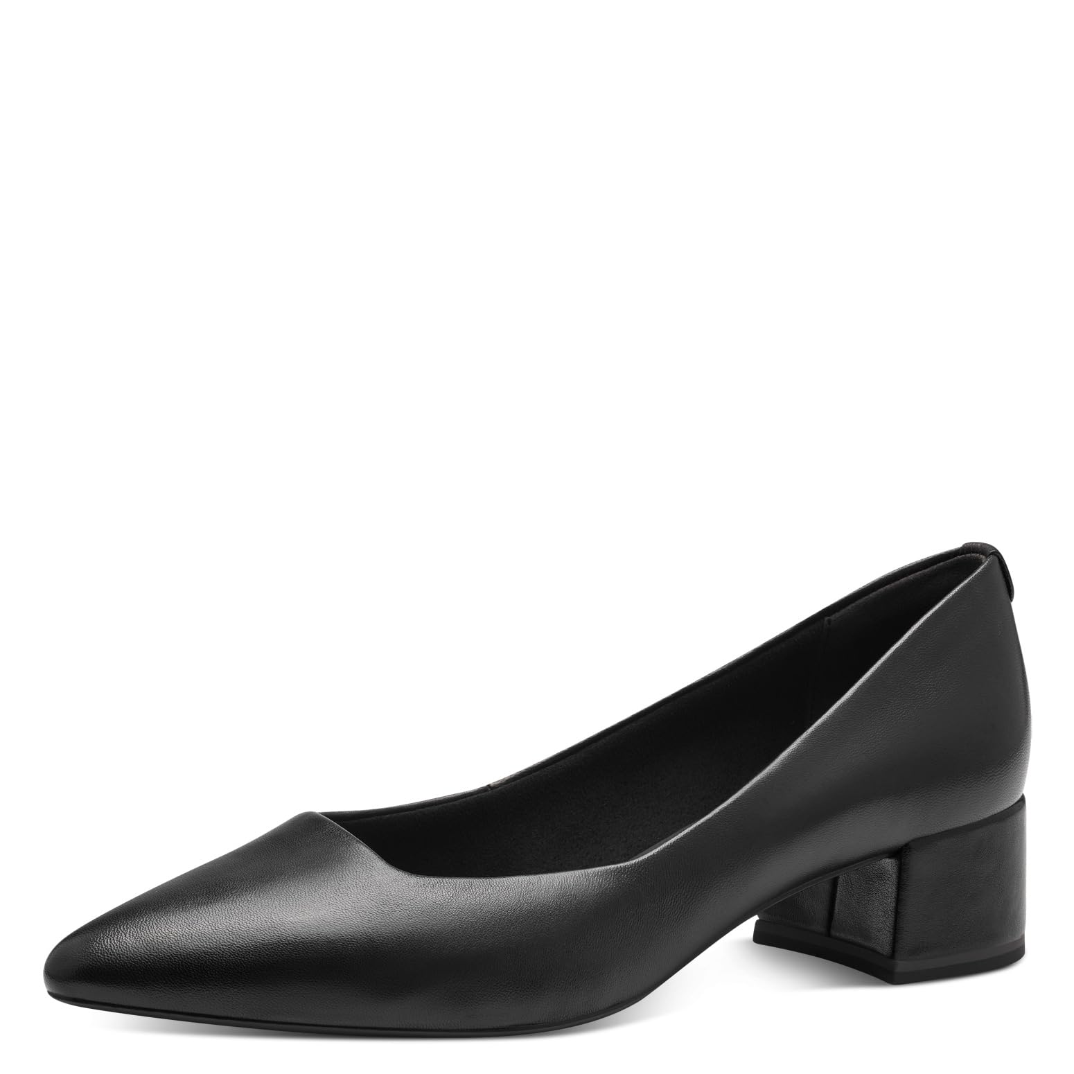 Tamaris Women's Leather Block Heel Court Shoes, Black, 5 UK