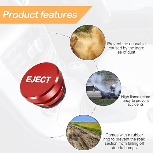 Miniatura 3 de Enchufe a prueba de polvo para encendedor de cigarrillos de automóvil, cubierta de enchufe de aluminio para decoración de botones, accesorios para