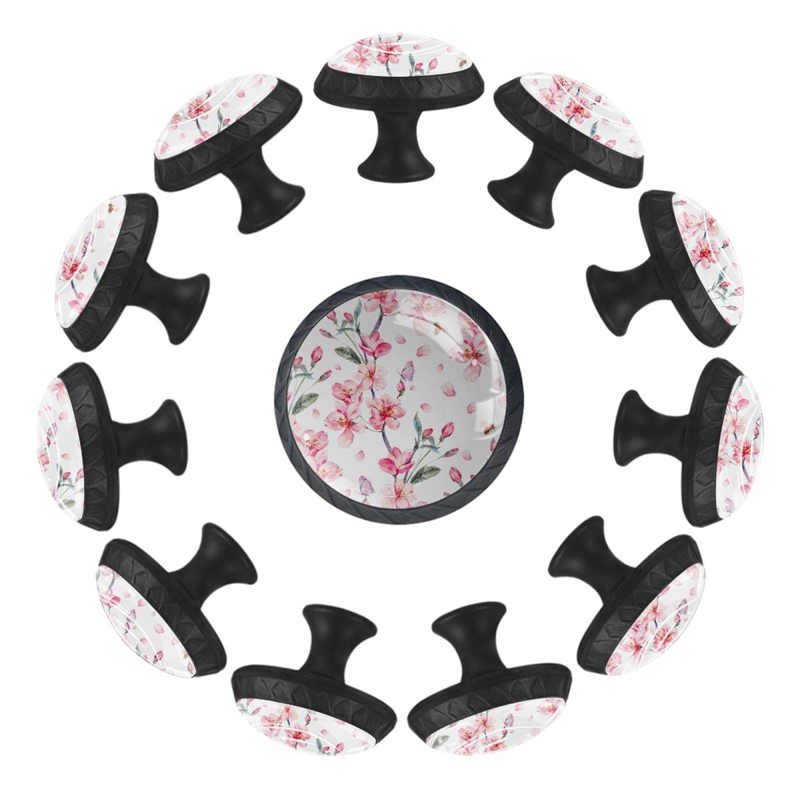 Boutons de tiroir ronds cerisier de 35mm lot de 12 pour commode de chambre