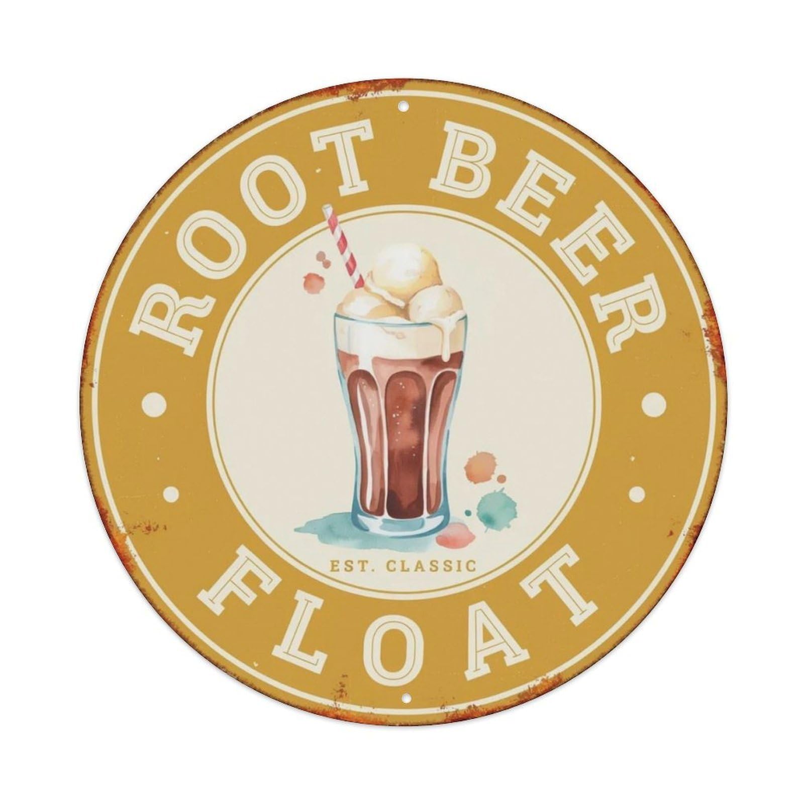 Root Beer Float Retro Soda Metal Tin Sign Plaque